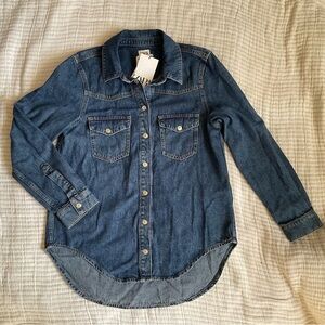 Casual Zara Denim Button-Up Shirt